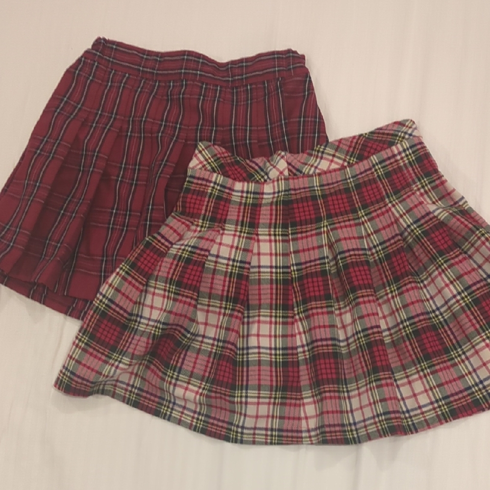 Uniqlo & OVS girls Plaid Skort/Skirt Set Small